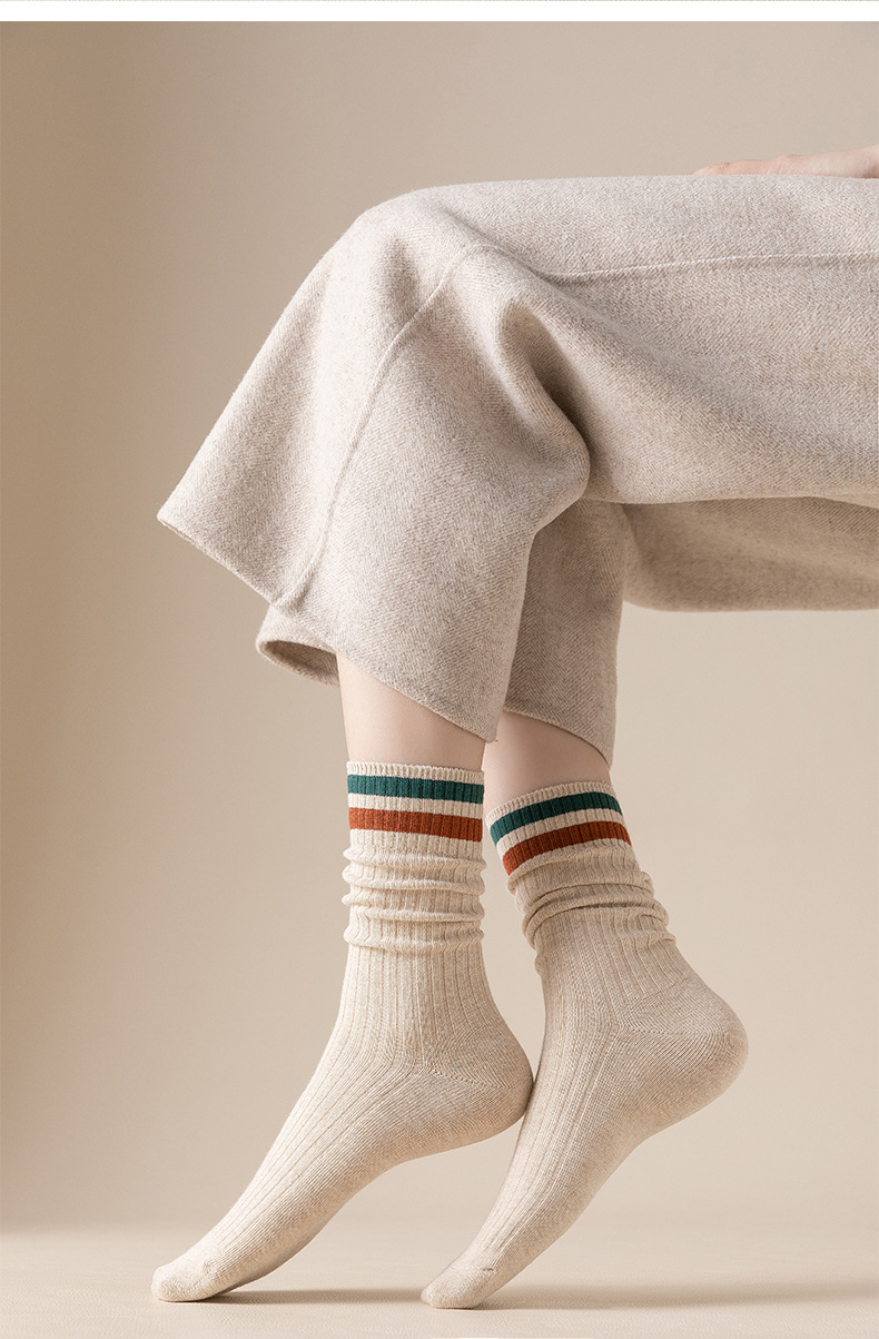 袜子女秋冬中筒袜棉100％保暖女款棉冬天女士长袜冬季堆堆袜详情10