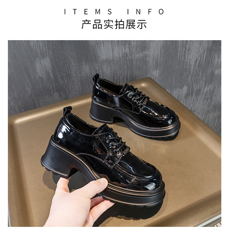 真皮休闲百搭乐福鞋2024夏季新款粗跟英伦女式单鞋子厚底小皮鞋女详情11