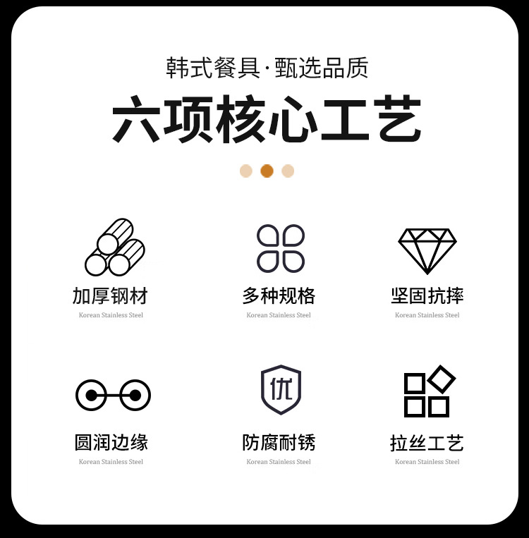 韩式304不锈钢碗商用金色双耳碗沙拉碗火锅盒小吃碗备菜碗薯条篮详情3