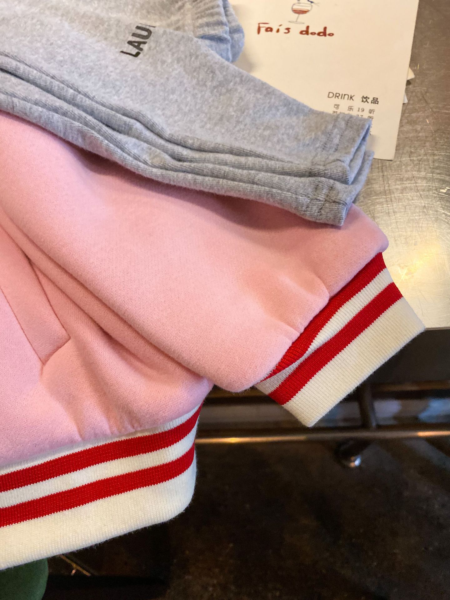 TCkids2022AW Autumn/Winter Edition fleece thickened embroidered label pink baseball jacket pic 6
