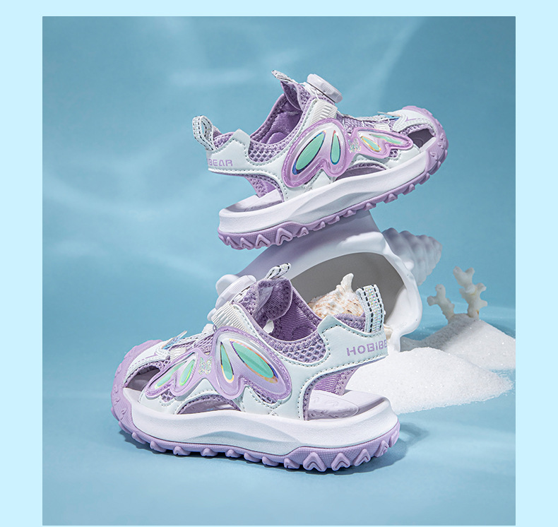 哈比熊女童凉鞋夏季款女生包头凉鞋旋转扣女童透气沙滩鞋厂家直销详情14