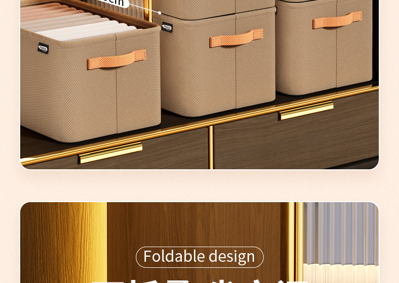 New thickened fabric storage box, clothes and pants collection frame, wardrobe dust-proof, enlarged for home and dormitory clothing organization pic 19