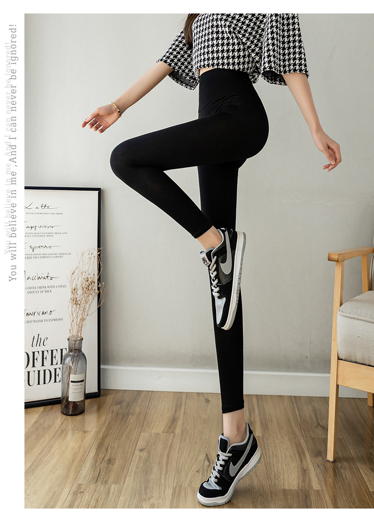 Summer Modal leggings for women, thin, high-waisted, breathable and soft, are a quality fitness yoga pants exclusively for chubby girls pic 12