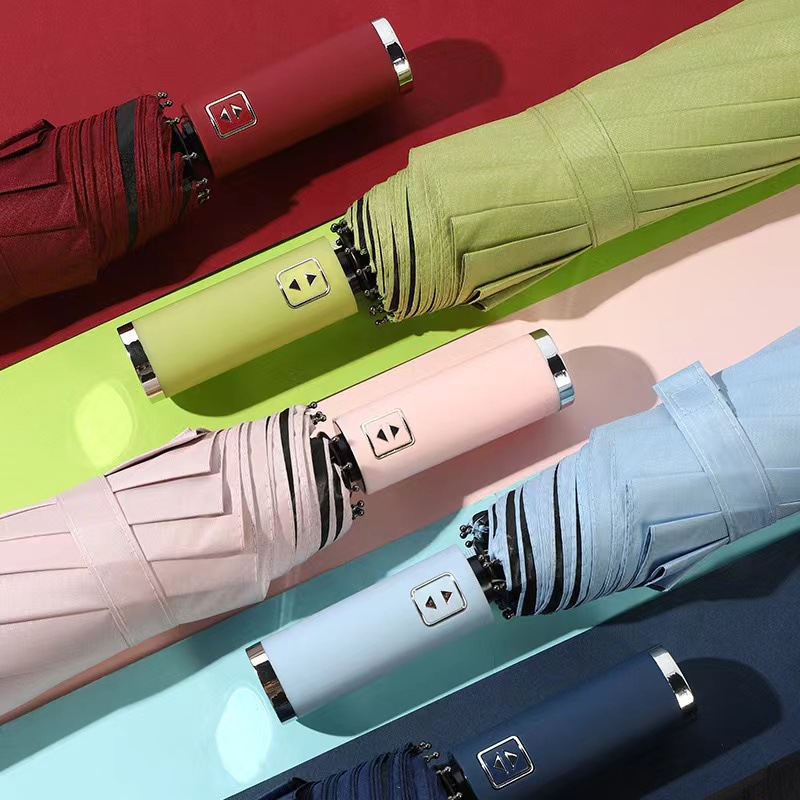 全自动十骨雨伞折叠太阳伞防晒防紫外线晴雨两用黑胶遮阳伞详情2