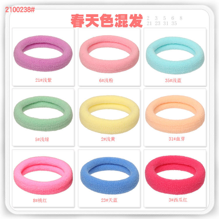 国潮系列气质简约毛巾圈发圈 无接缝橡皮筋 发绳批发 详情3