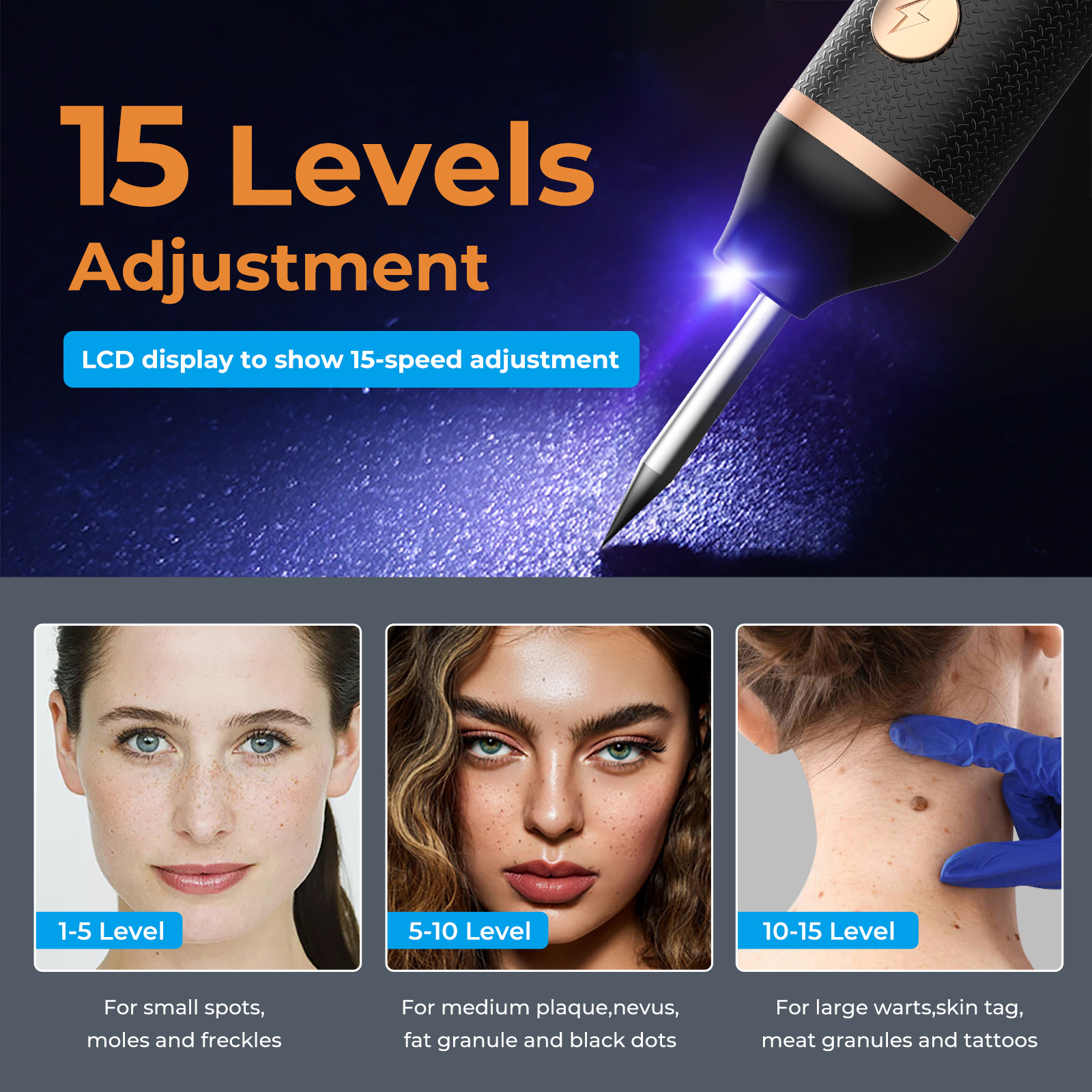 Cross-border 15-grade mole removal pen, a special beauty device for removing spots and moles, laser picosecond mole scanning pen pic 8