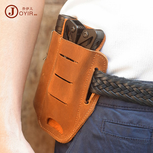 新品手机腰包疯马皮男包男士腰包户外运动穿皮带腰包跨境真皮腰包详情10