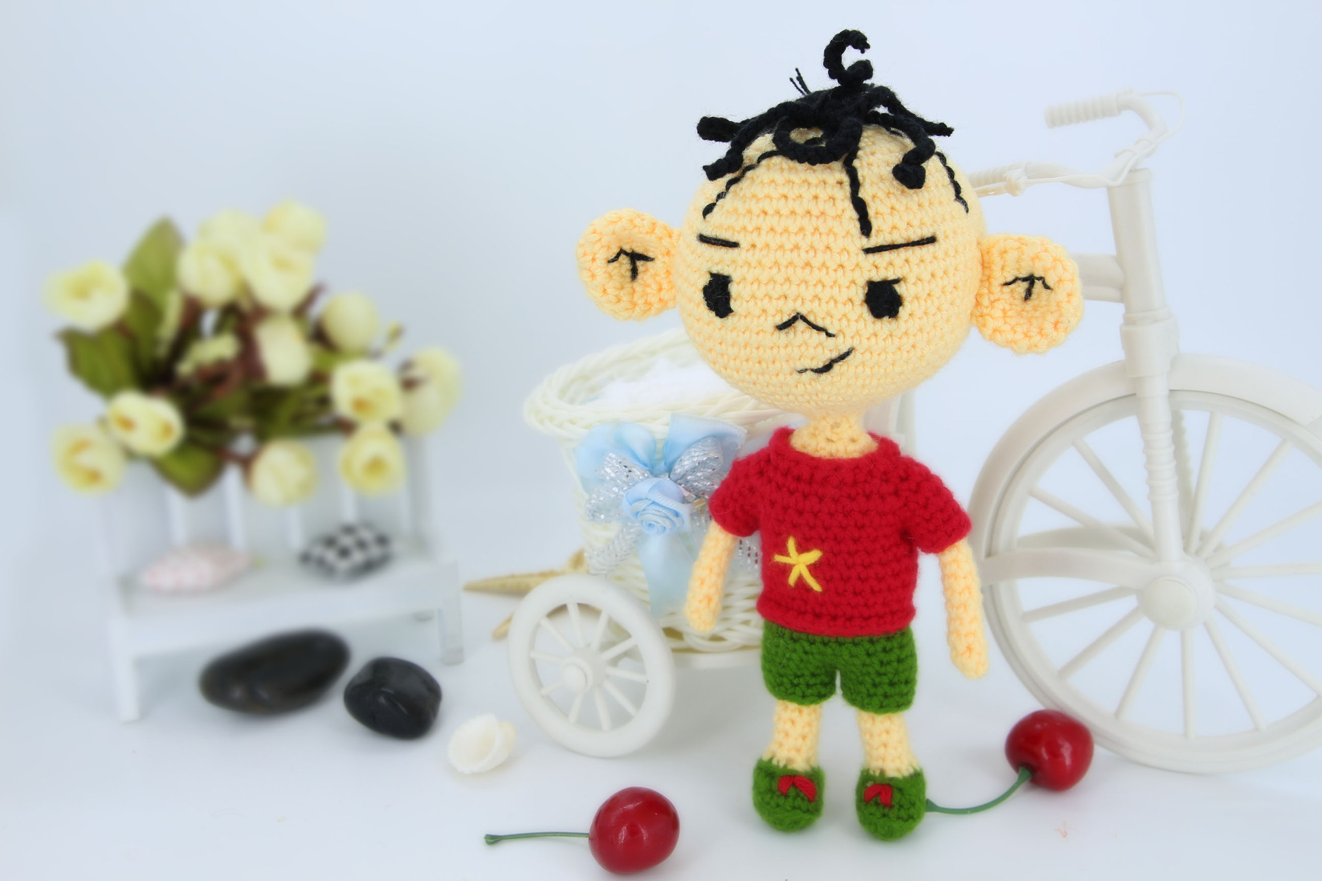 Cartoon and anime big-eared Tutu DIY knitted doll material package Crochet yarn handicrafts pic 2