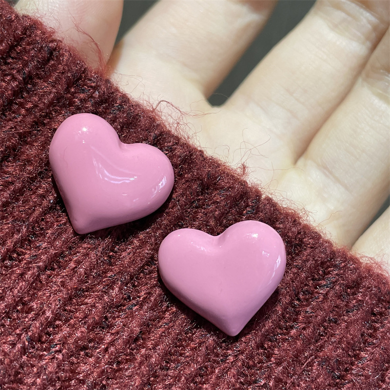 法式复古少女耳钉气质中古vintage粉色小众设计感耳环女复古耳饰详情7