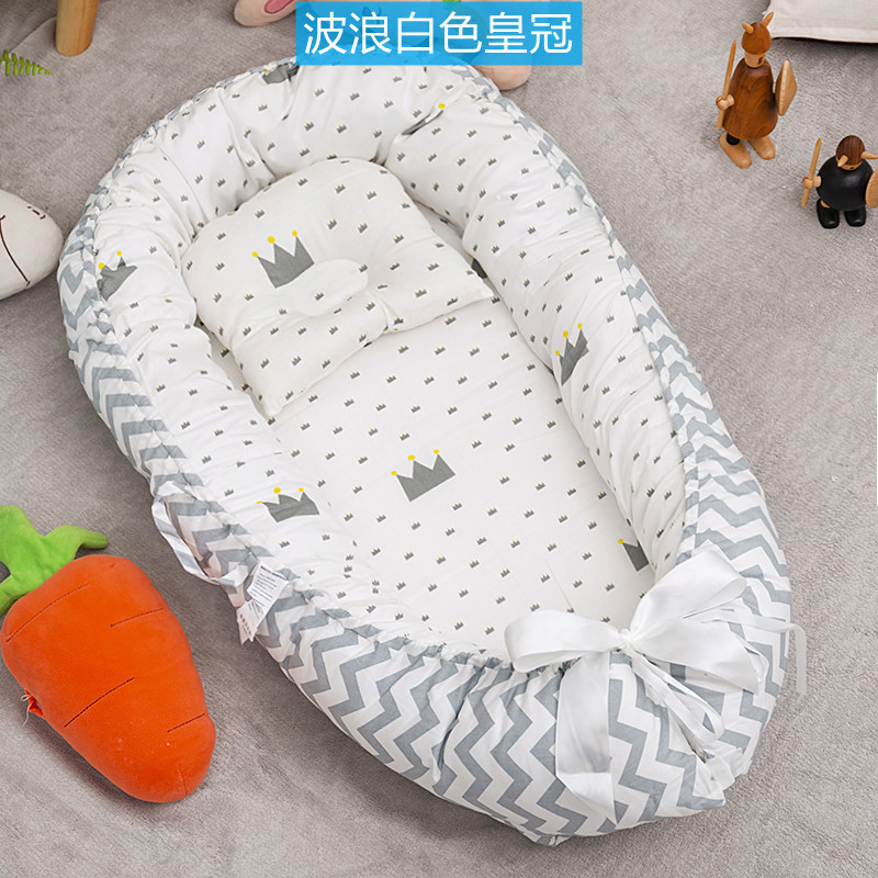 Cross-border exclusive folding, detachable and washable portable anti-pressure crib, midbed bionic fully detachable baby pillow crib pic 41