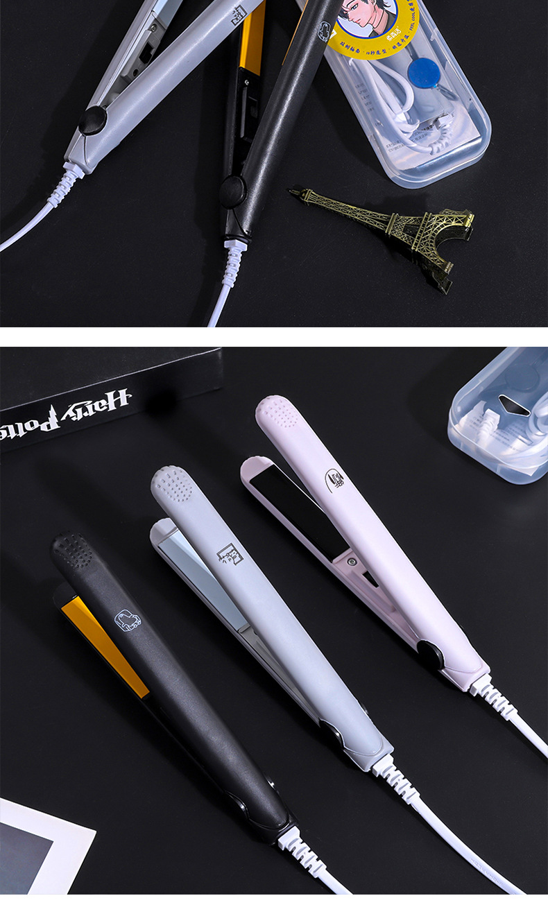 Fashionable box-packed electric straightener, dual-purpose straight straightener, a powerful tool for fluffy and perming hair, mini small straightener for male students pic 13