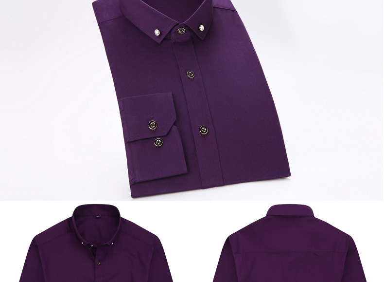 绣标夏季薄款弹力【高棉贡缎】钻扣商务男装时尚休闲男式长袖详情12