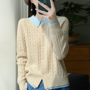 肌肤感100%羊毛一线成衣无缝秋冬新短款女半高领宽松打底针织毛衣详情14