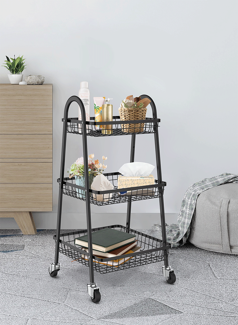 Kitchen, living room, three-story trolley, bathroom, bedroom, storage rack for miscellaneous items, floor-standing storage rack, storage and storage trolley 2 pic 15