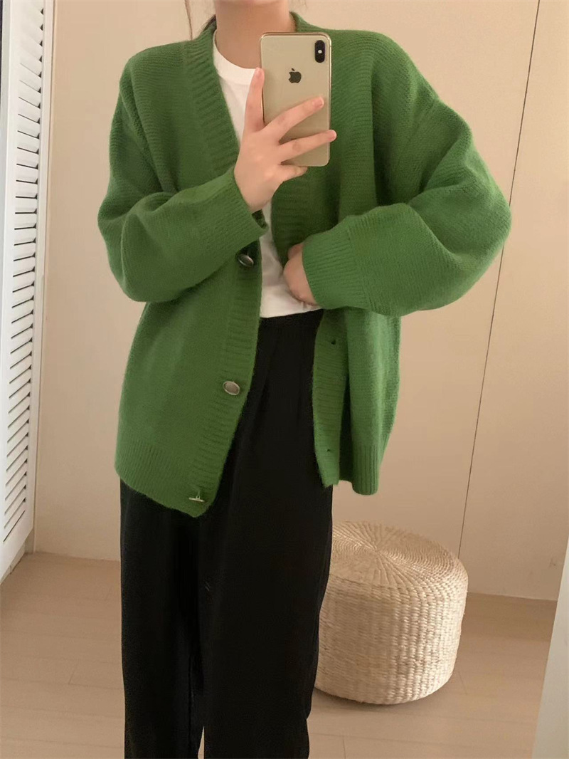 V领短款显瘦针织开衫女外搭2023秋季新款女装气质毛衣外套上衣女详情29