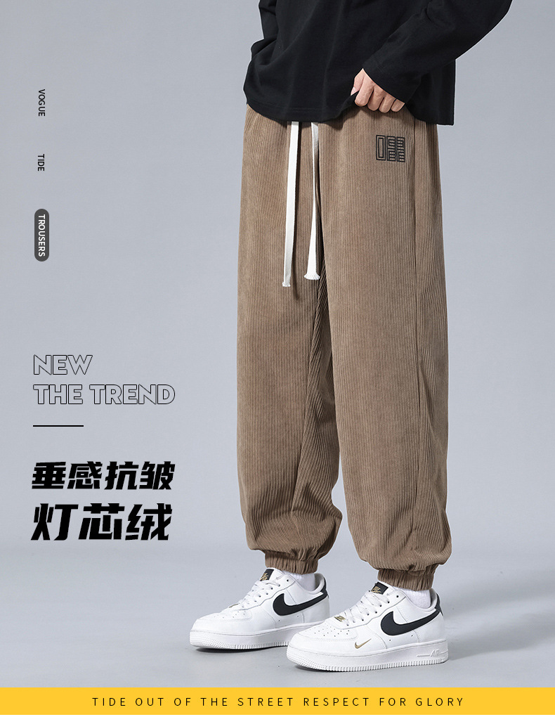 Pantalones hombre primavera otoño marca de moda holgada paquete de pies pantalones de estilo americano high street adolescente workwear casual pantalones deportivos pic 1
