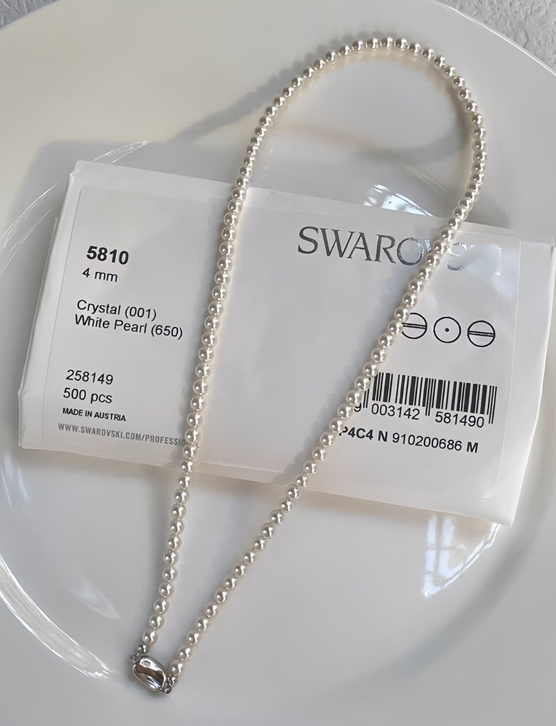 施家仿澳白珍珠项链女轻奢小众高级感春夏气质叠戴锁骨颈链2024详情10