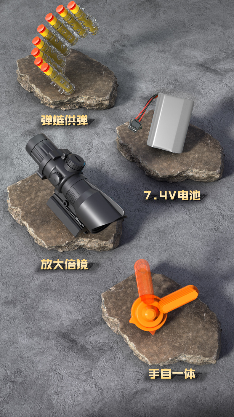 m416手动连发弹链抛壳儿童软弹枪大尺寸98k突击步枪男孩玩具详情3