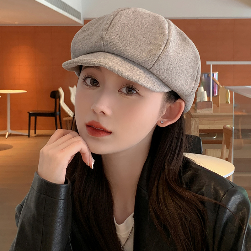 Otoño-invierno 2022 gorra de octagón niño japonés artes y artes sombrero de periódico versátil Señora Inglesa lengua de pato pintor boina pic 7