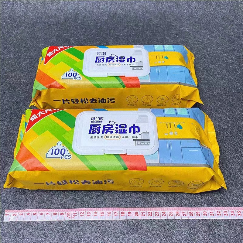 批发可兰哆厨房湿巾去油去污家用强力清洁湿纸巾去油污抹布加大厚详情1