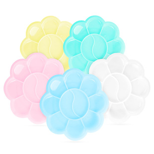 塑料梅花形调色盘手绘水彩水粉颜料绘画美术调色盘碟椭圆形调色板详情7