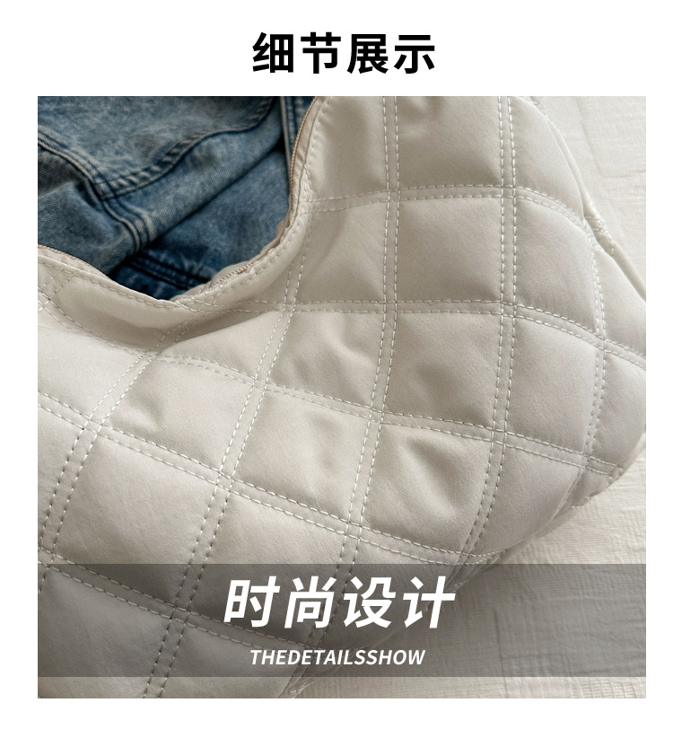 菱格绣线潮小众饺子包女2020新款仙女百搭腋下包时尚纯色单肩小包详情2