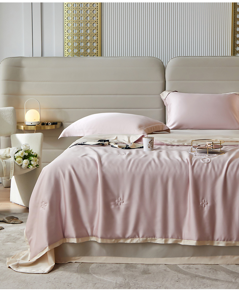 高端120支天丝夏凉被四件套夏季薄被子可水洗冰丝夏被真丝空调被.详情16