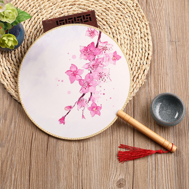 古风扇子企业团扇圆扇中国风蒲扇汉服刺绣宫廷团扇直供详情8