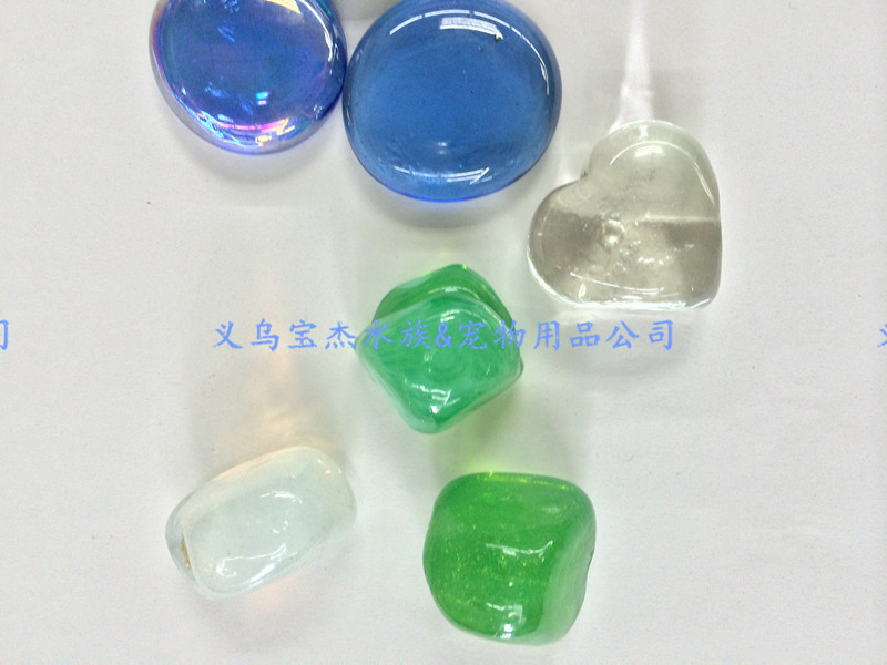 High-quality multi-color glass stone for fish tank landscape decoration and aquarium decoration pic 17