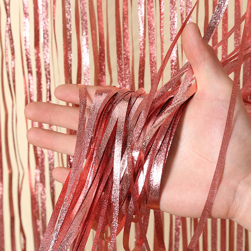 跨境高亮闪光1*2M雨丝帘创意儿童生日派对装饰道具墙面布置彩带详情14