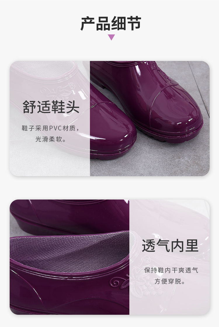 一件代发新款雨水鞋女四季时尚低帮厨房防滑中加厚加棉绒雪地靴详情12