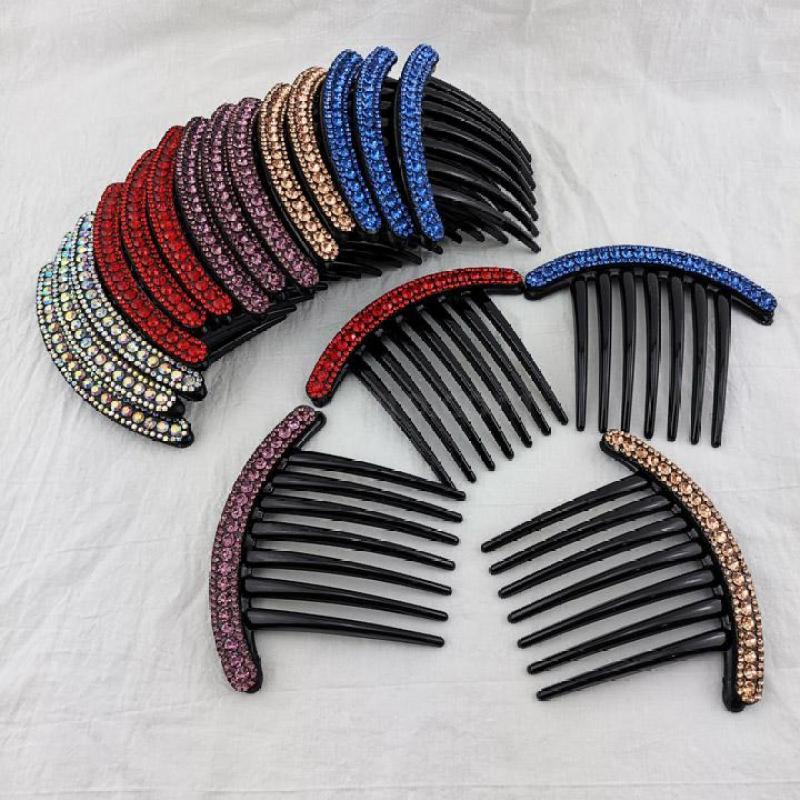 A3132 three-row diamond six-toothed fork comb, Japanese and Korean hair comb, fork comb, hair accessory, headwear, plug comb, 2-yuan store supply in Yiwu pic 5