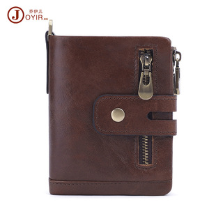 跨境新款男士钱包rfid多卡位休闲复古真皮钱包大容量手拿包零钱包详情9