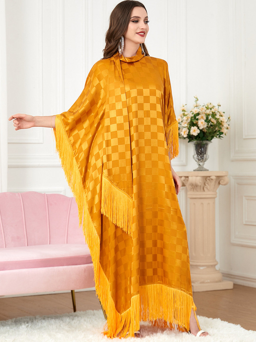 3294穆斯林衣服长袍跨境女装下游爆款中东长袖拼接蝙蝠袖连衣裙子详情15