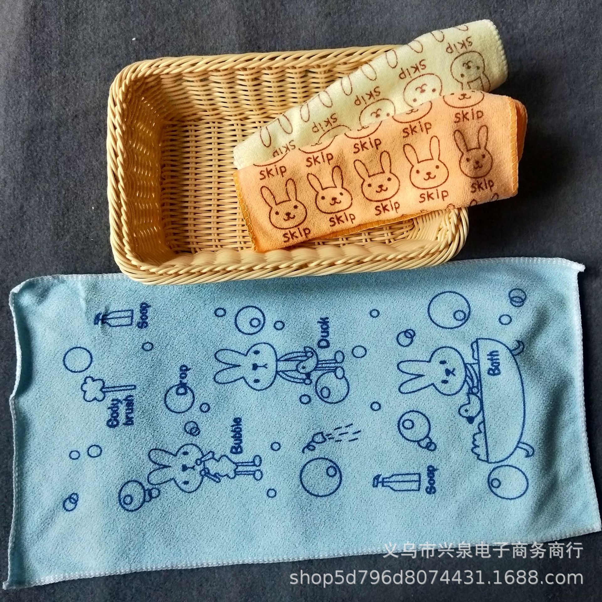 Long towel 25*50 cm, fiber scouring pad, fiber towel, printed towel, 1 yuan store supply pic 6