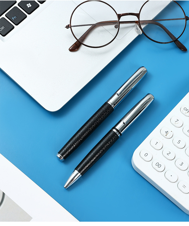 Metal pen, ballpoint pen, gift pen, signature pen, gift pen set, logo printable, pu veneer pen pic 12