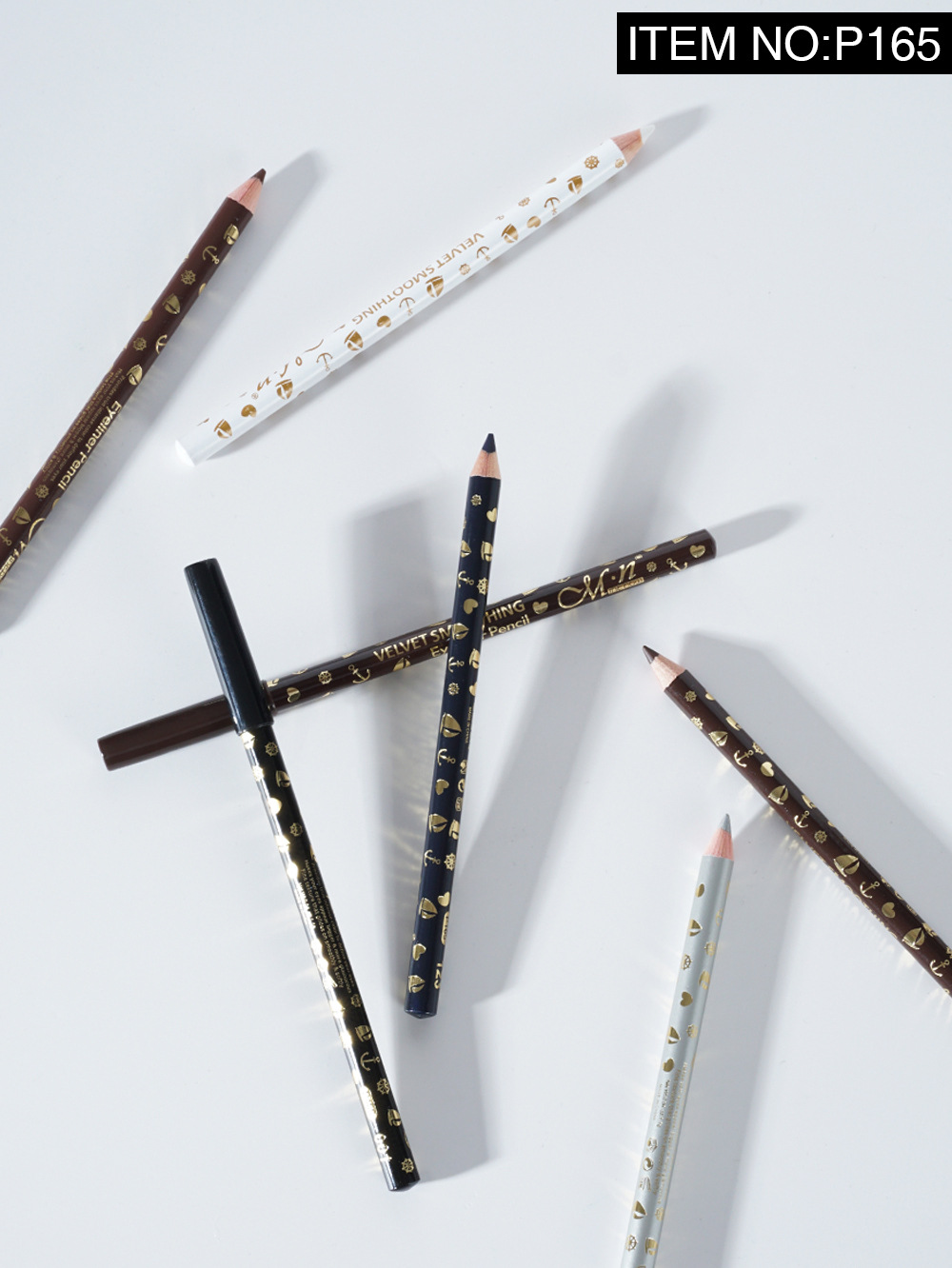 Meno matte, natural, easy to color, long-lasting waterproof, 13.5cm multi-color wooden hard head eyeliner, pencil + pen holder pic 11