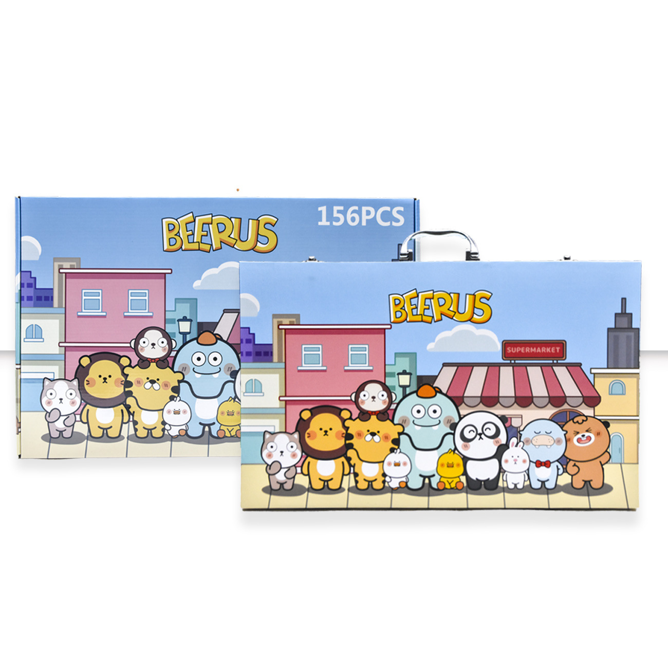 61儿童节礼物比鲁斯联名156PCS小学生水彩画笔精美礼盒套装详情10