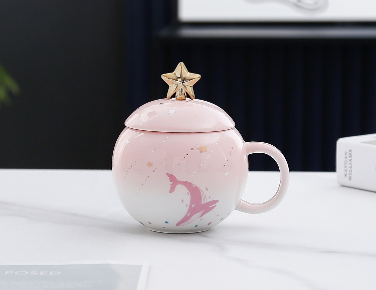 Cartoon rocket Planet mug, creative space astronaut water cup, large-capacity coffee cup gift box, ceramic cup pic 45