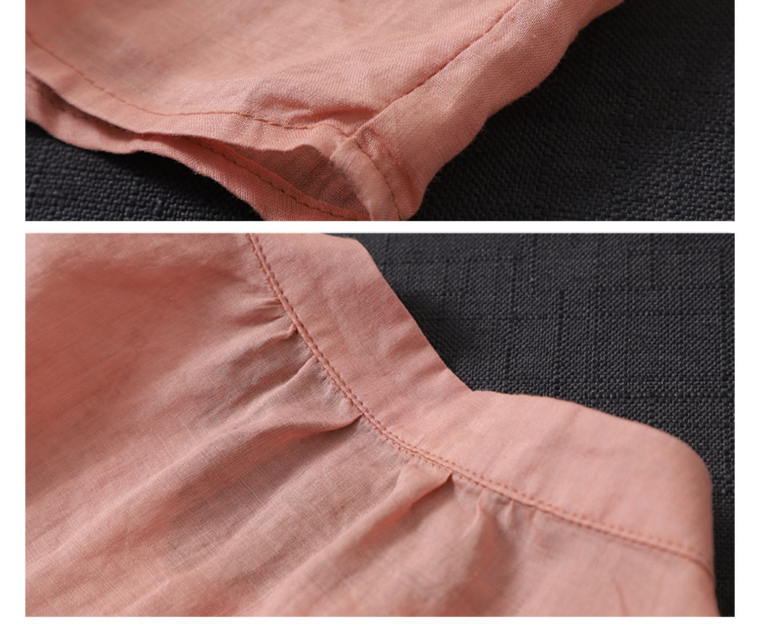 2022 Summer Artistic, retro and comfortable linen top, women's summer thin cotton and linen short-sleeved shirt pic 18