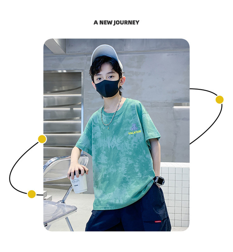 男童短袖t恤夏装2024新款男孩夏季半袖体恤纯棉大童帅气潮牌儿童详情8