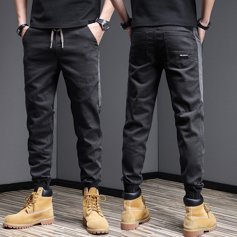 夏季薄款休闲裤男款修身直筒透气弹力冰丝百搭潮流男裤子批发凉感详情4