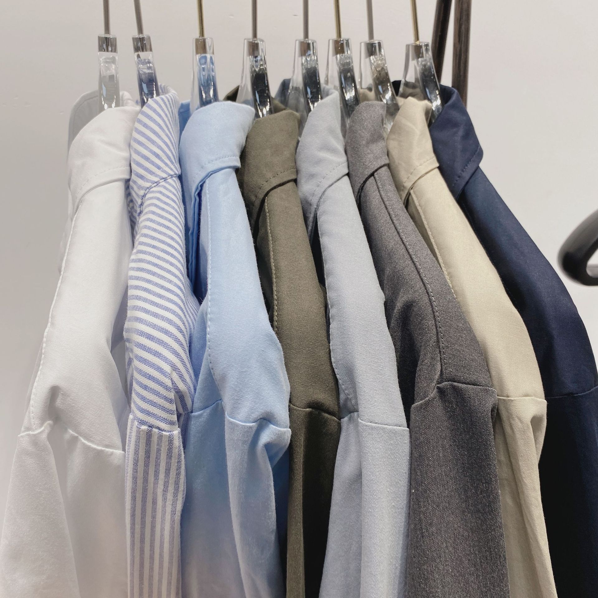 TB casual trendy brand poplin slim-fit solid white shirts for men and women, Oxford fabric shirts for women with long sleeves pic 99