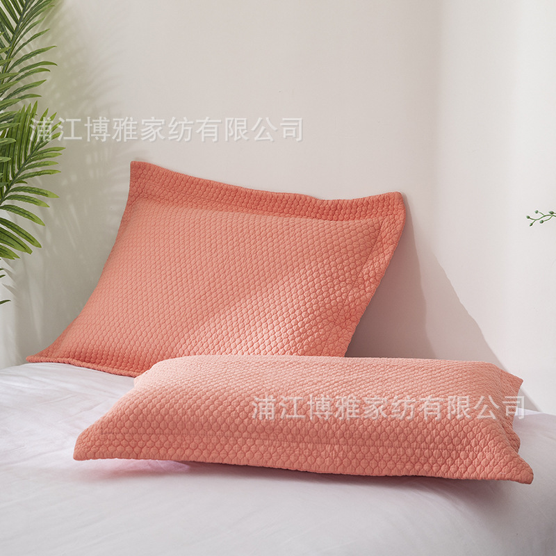 Export supply of pure cotton twill pillowcases, thickened cotton-padded dormitory household pillow core covers, 50*70 quilted pillowcases pic 15