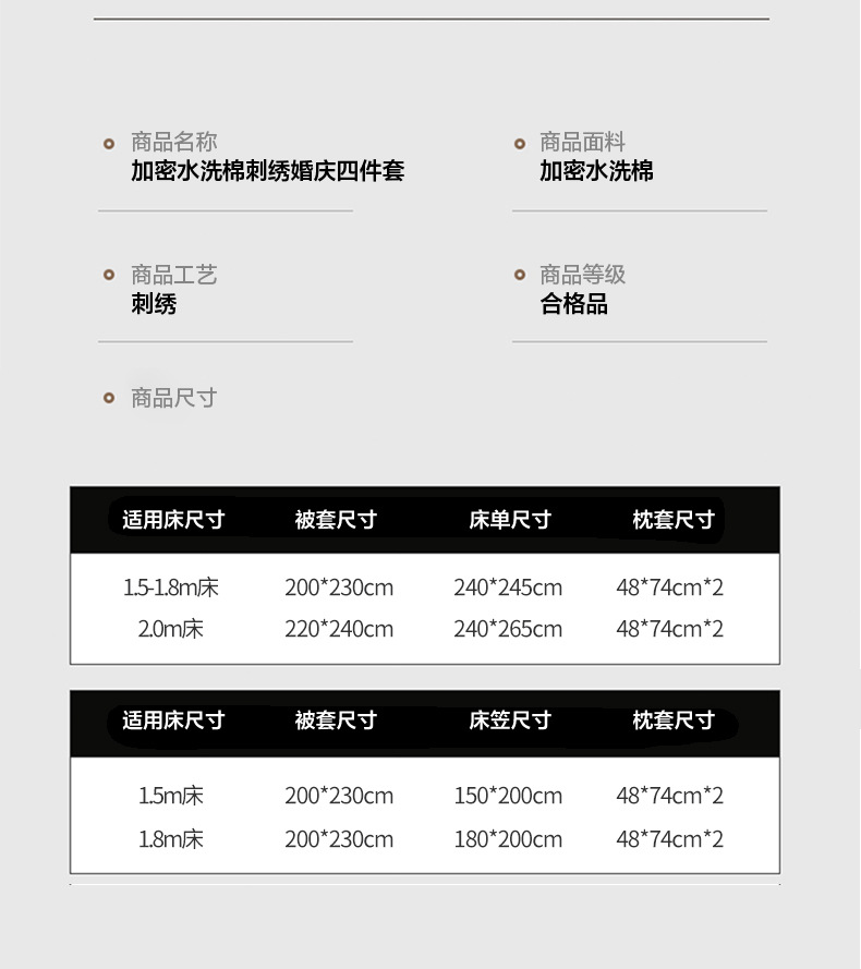 Wedding washed cotton festive four-piece set, Chinese-style bright red bed sheet, high-end embroidered duvet cover, wedding room bedding pic 14