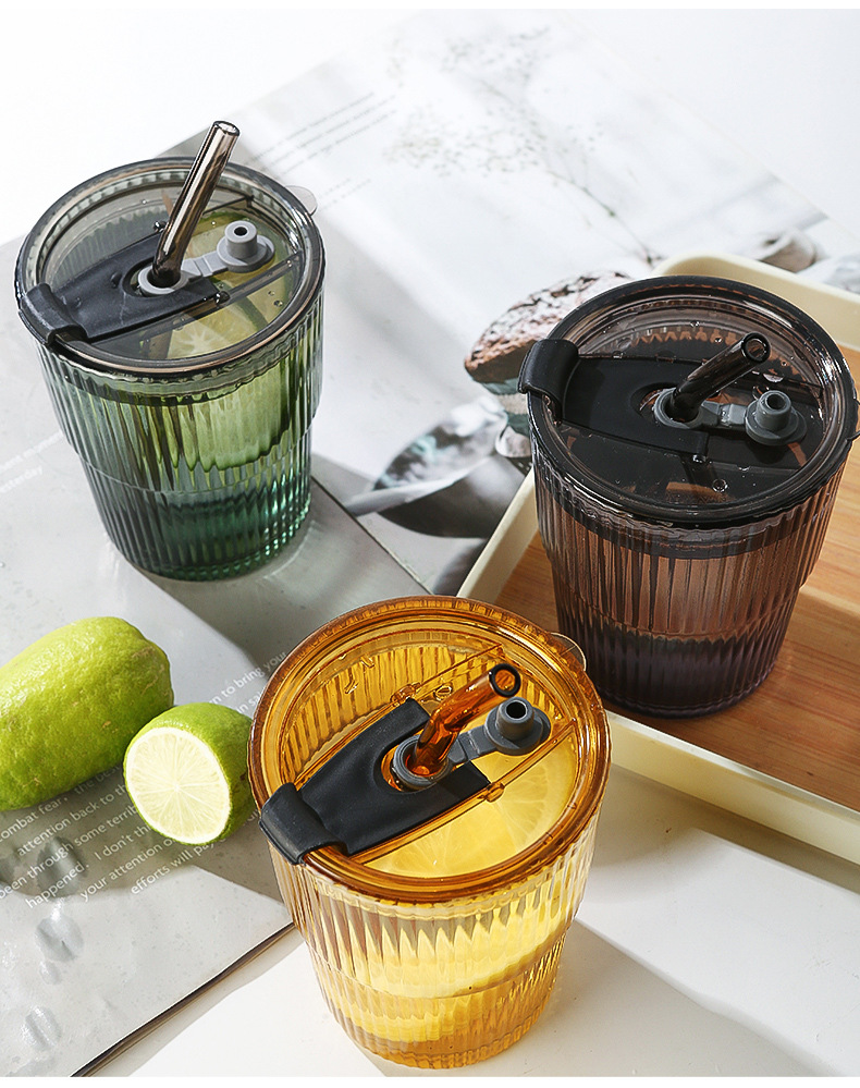 The popular bamboo joint cup, InS-style straw coffee cup, store anniversary promotion advertisement, gift glass water cup with logo printing pic 23