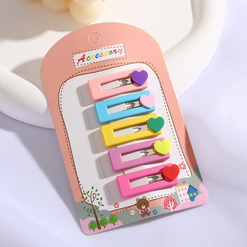 女童彩色多巴胺BB夹宝宝可爱小熊爱心卡通后脑勺碎发夹女孩刘海夹详情14