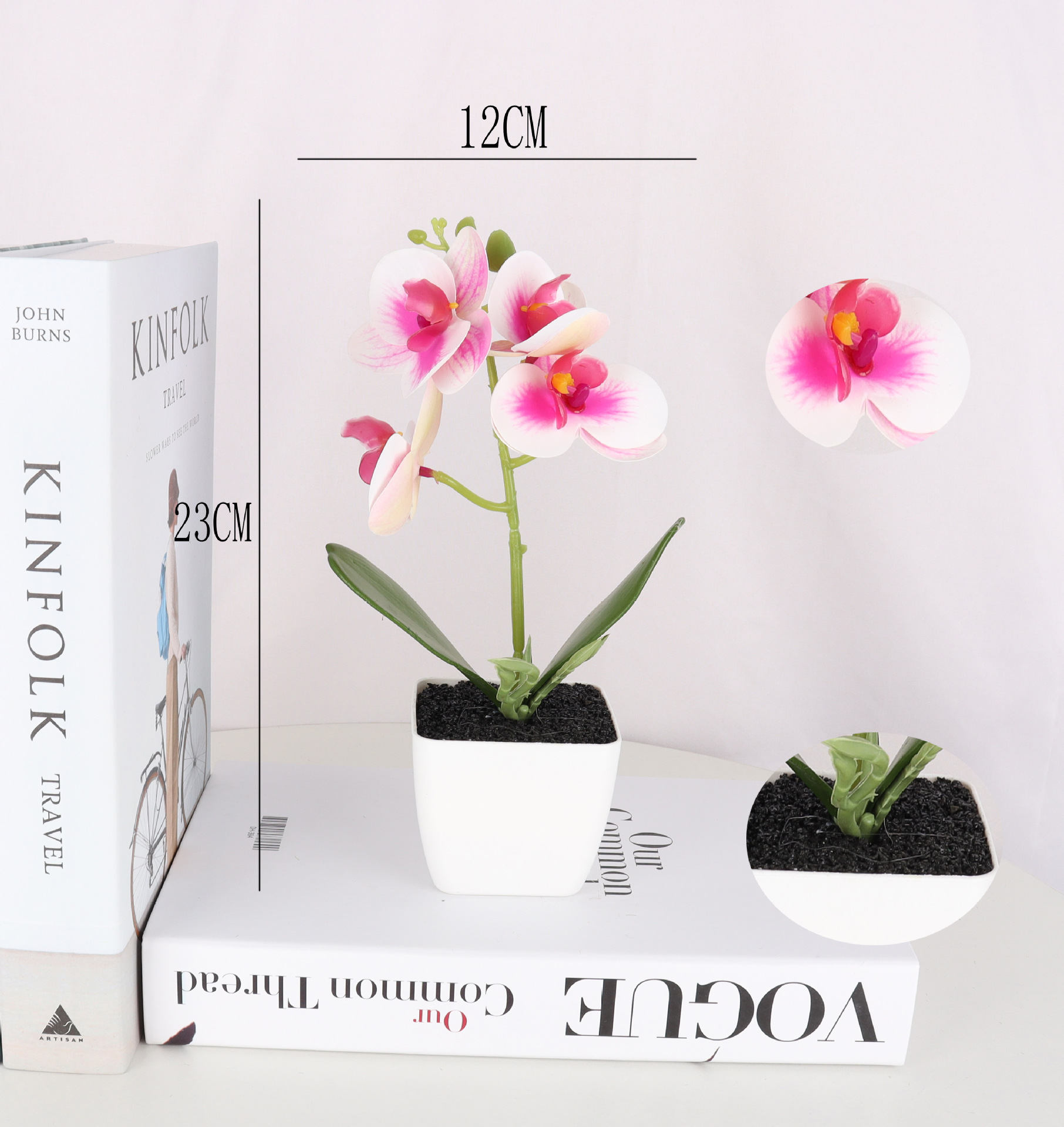 4-head artificial Phalaenopsis potted plants/artificial bonsai/artificial flower creative indoor small ornaments/Direct sales from Amazon factory pic 4