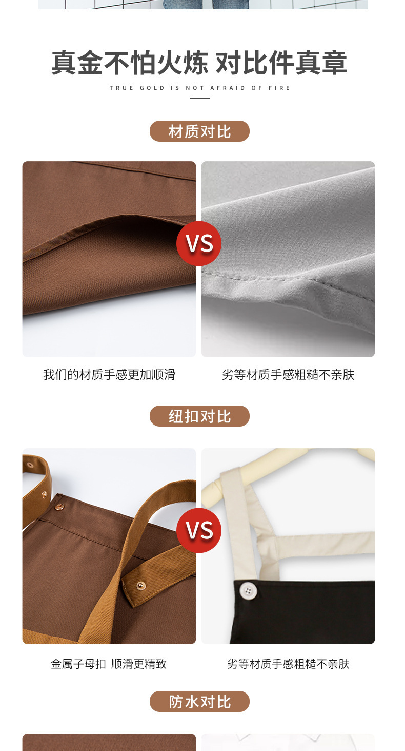 广告围裙定制防水防油厨房家用韩版挂脖围裙餐饮酒店工作围裙批发详情11