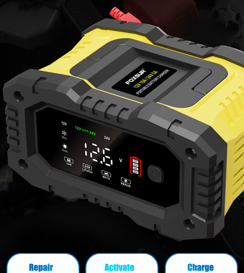 10A portable 12V24V motorcycle battery charger and portable car battery charger pic 8
